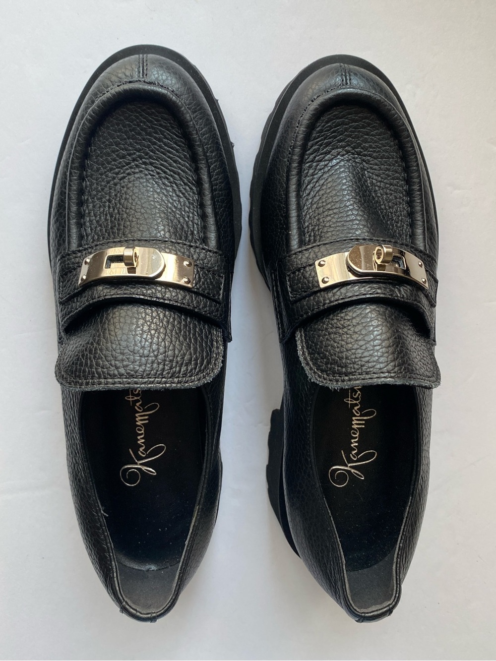 NWOB Japan made Kanematsu Black Leather Loafers size US6 - Picture 2 of 6